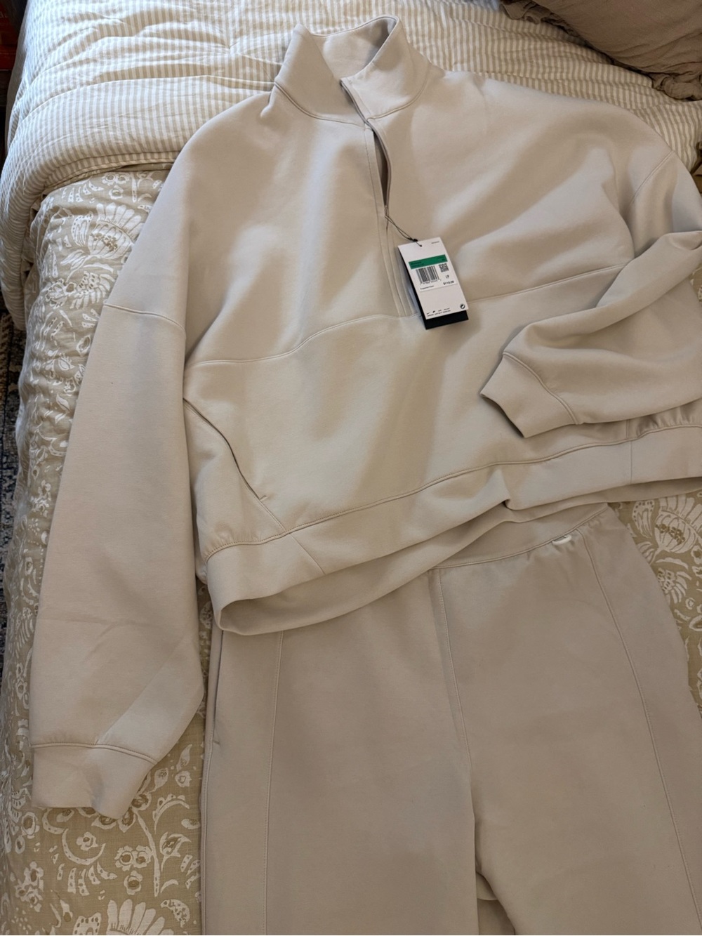 Nike Women's Light Cream Half-zip jacket and jogger set
